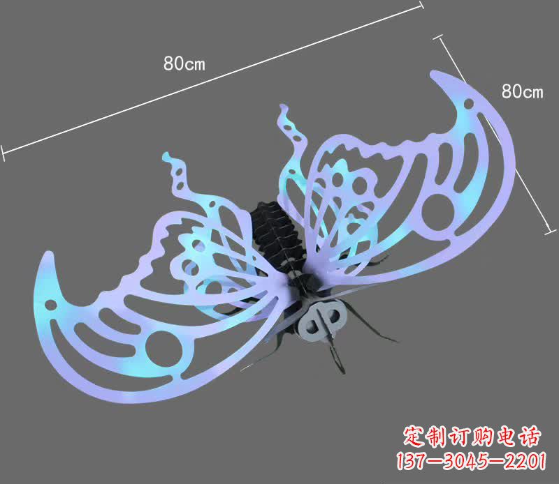泉州彩绘不锈钢蝴蝶雕塑宛如梦幻般的艺术之作