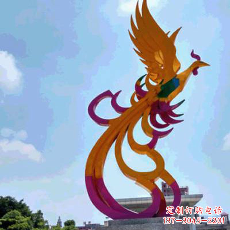 泉州不锈钢凤凰雕塑——城市标识景观精美装饰