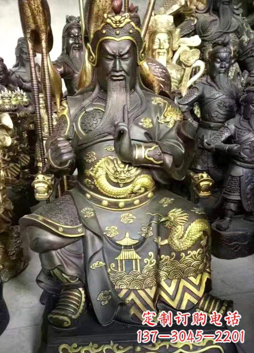 泉州彩绘关公神像