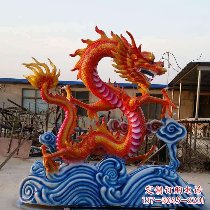 泉州彩绘龙神兽动物铜雕