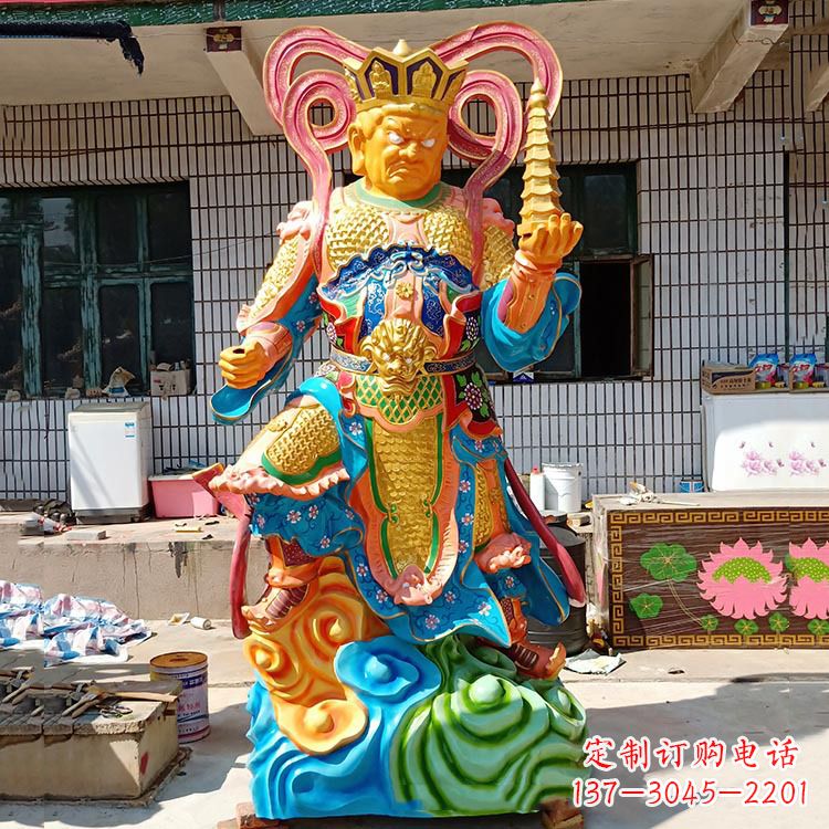 泉州玻璃钢托塔天王雕塑