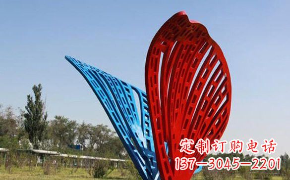 泉州彩色不锈钢抽象蝴蝶雕塑