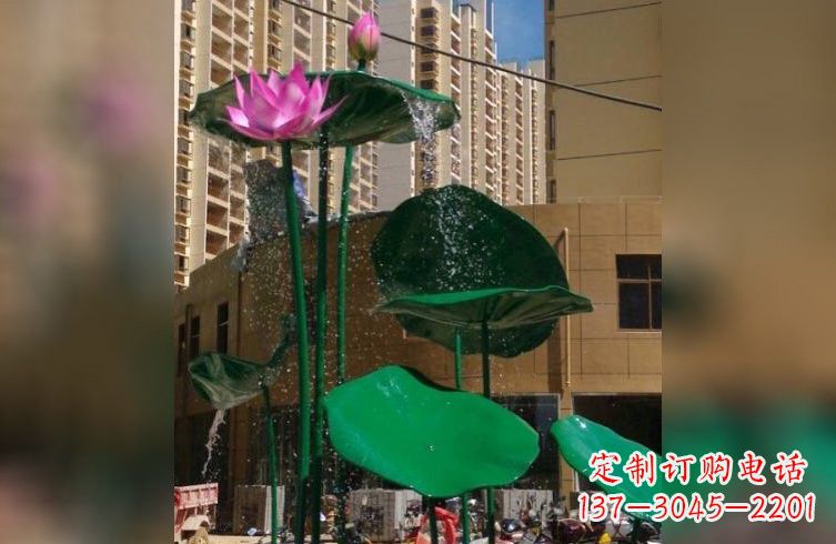 泉州彩色不锈钢荷花雕塑美丽而富有寓意