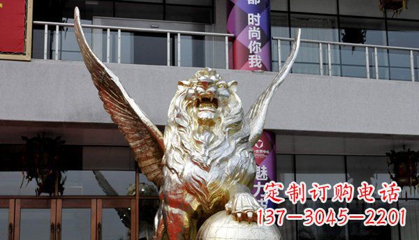 泉州踩球飞狮西洋狮子铜雕