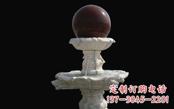 泉州草白玉风水球石雕