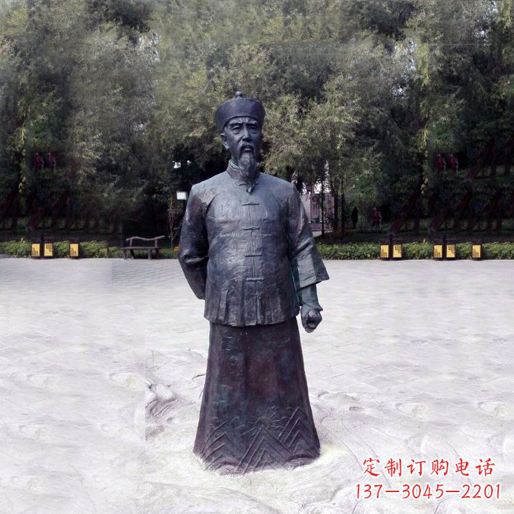 泉州曾国藩铜雕塑像-公园历史名人中国晚清名臣