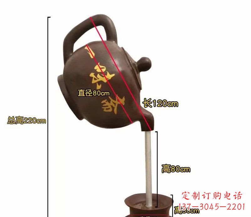 泉州茶壶喷泉铜雕古朴简约的古典风格