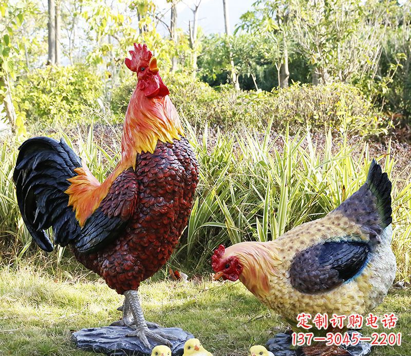 泉州公鸡雕塑完美的绿化环境装饰