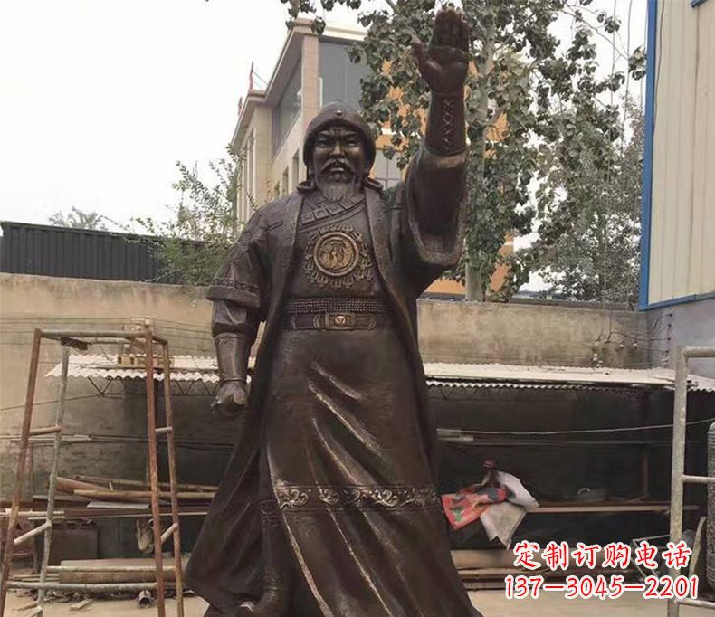 泉州传承民族英雄——成吉思汗铜雕
