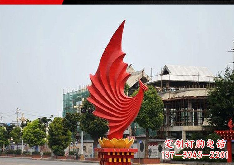 泉州城市的至高象征——不锈钢凤凰雕塑