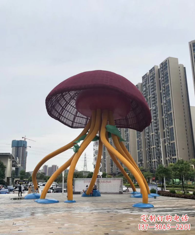 泉州城市点缀之美——不锈钢蘑菇雕塑