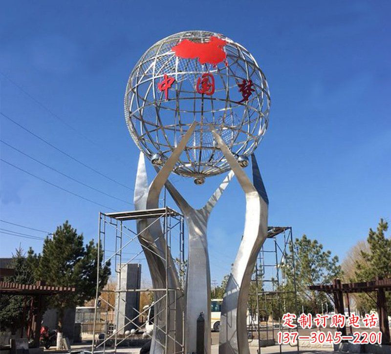 泉州城市之星——不锈钢地球仪雕塑