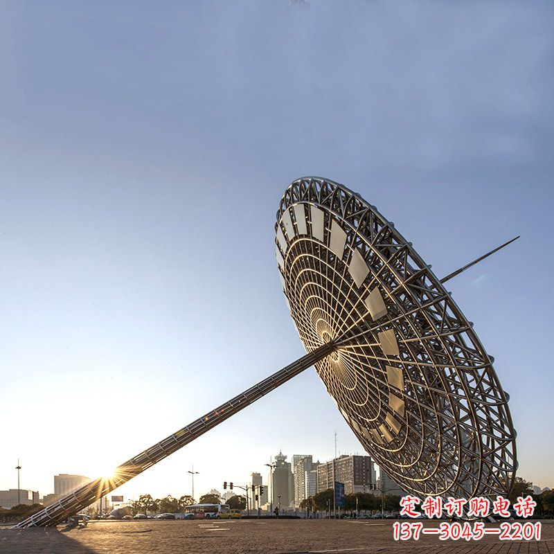 泉州引领城市风采的大型不锈钢创意日晷雕塑