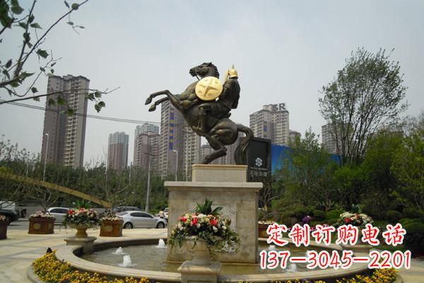 泉州城市铸造铜马战士雕塑