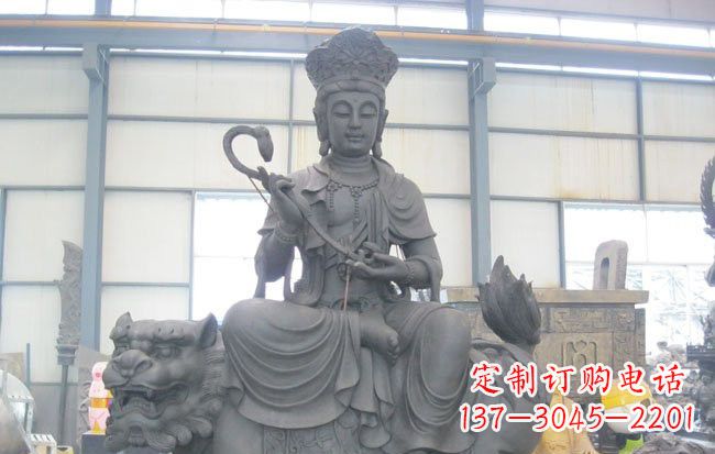 泉州文殊菩萨坐狮子雕塑