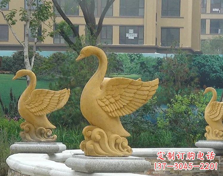 泉州天鹅雕塑美丽的园林装饰