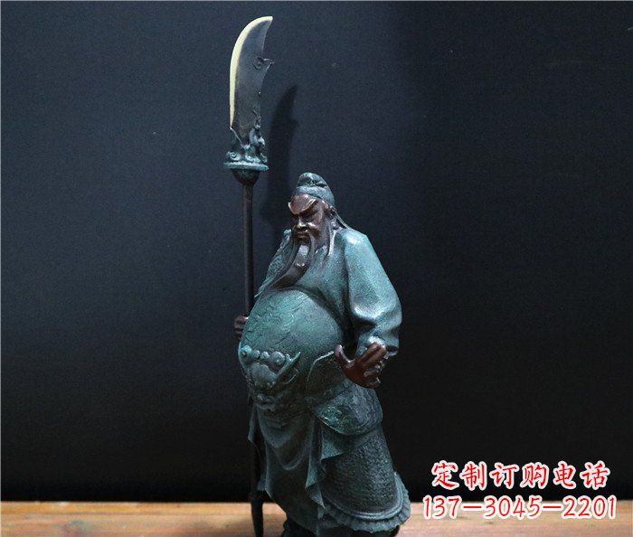 泉州玻璃钢仿铜关公雕塑