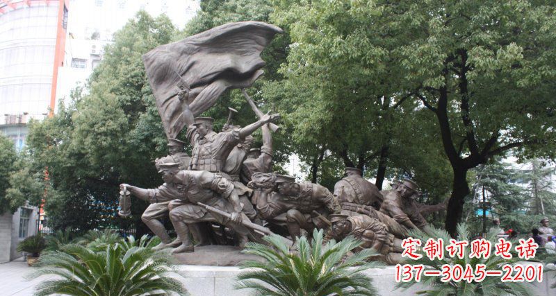 泉州冲锋人物革命战士铜雕 (2)