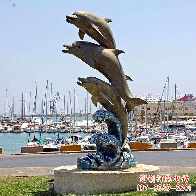 泉州海豚铜雕塑传承海洋文化