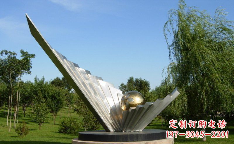 泉州抽象贝壳明珠公园不锈钢雕塑