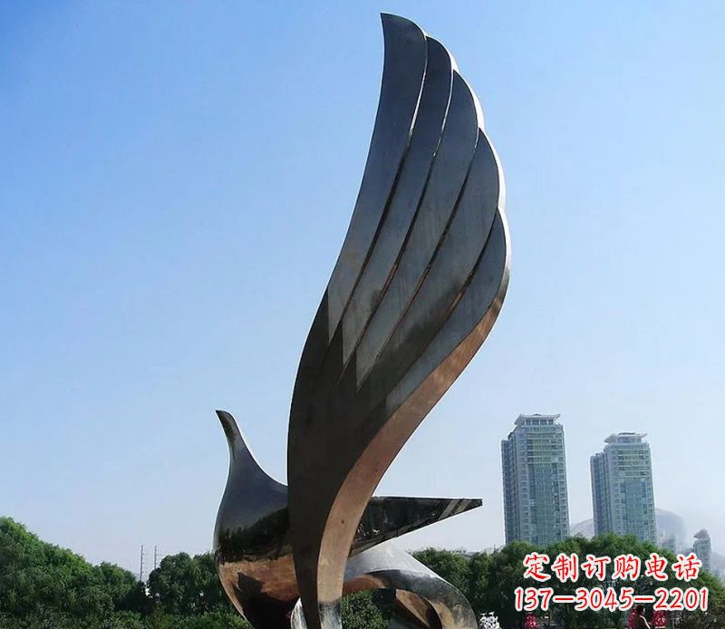 泉州抽象翅膀雕塑不锈钢