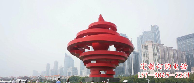 泉州抽象火炬不锈钢五月的风广场景观雕塑