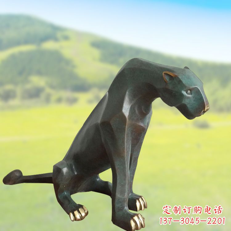 泉州精美铜质豹雕塑精致雕刻,精美外形