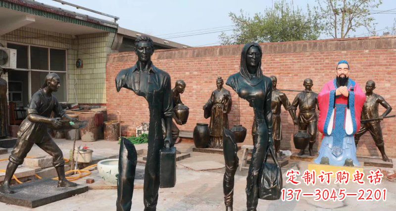 泉州抽象男人女人铜雕