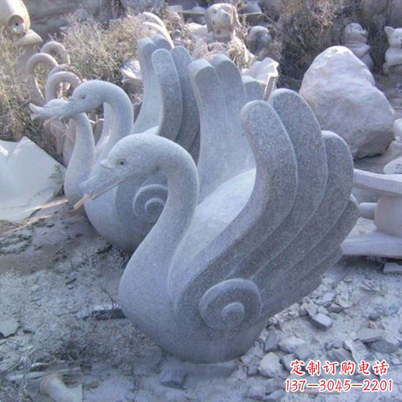 泉州抽象喷水天鹅石雕
