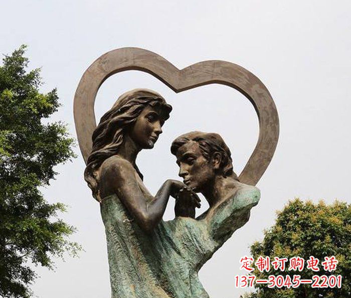 泉州抽象情侣心形铜雕