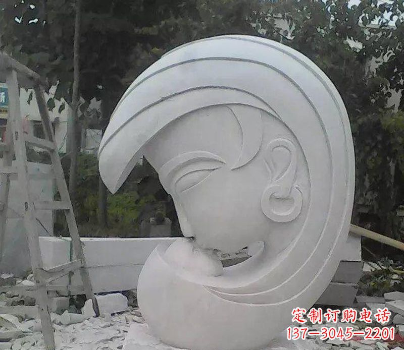 泉州抽象人物头像石雕