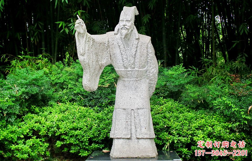 泉州抽象写意白居易石雕塑像-中国古代著名诗人雕像