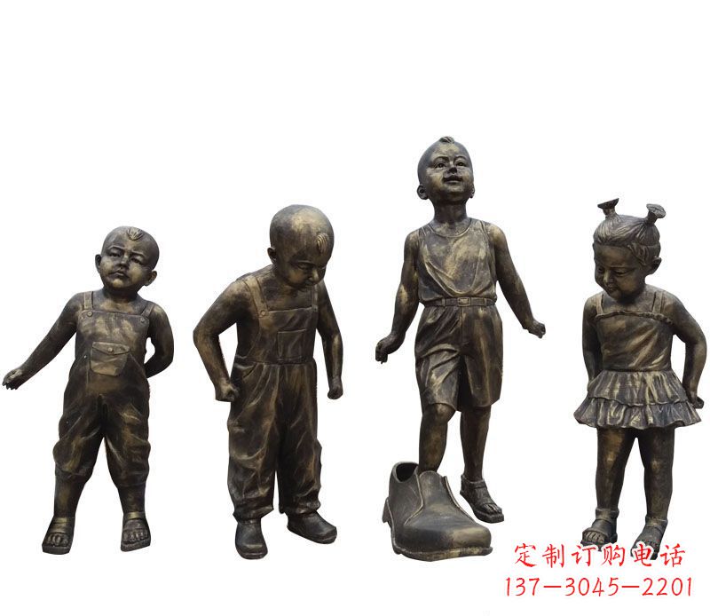 泉州穿大鞋的儿童铜雕