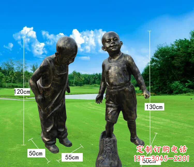 泉州穿大鞋儿童铜雕塑