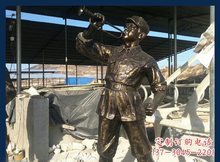 泉州冲锋号雕塑永远记住八路军
