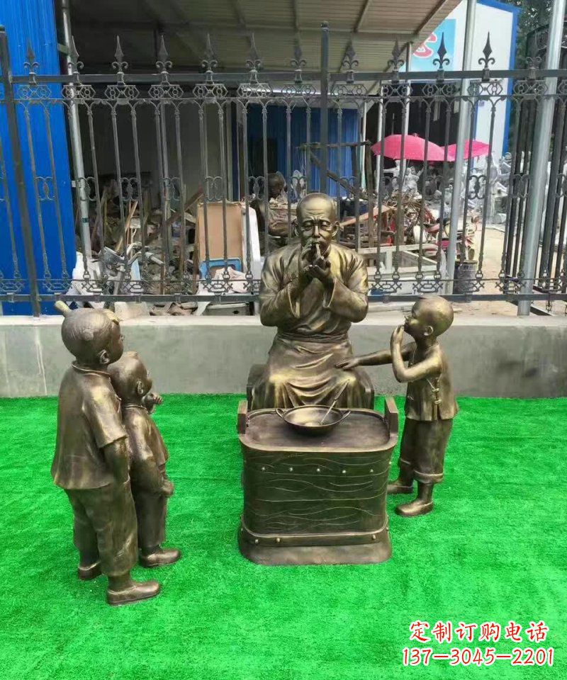 泉州传统糖人铜雕——赞美传统文化的艺术精品
