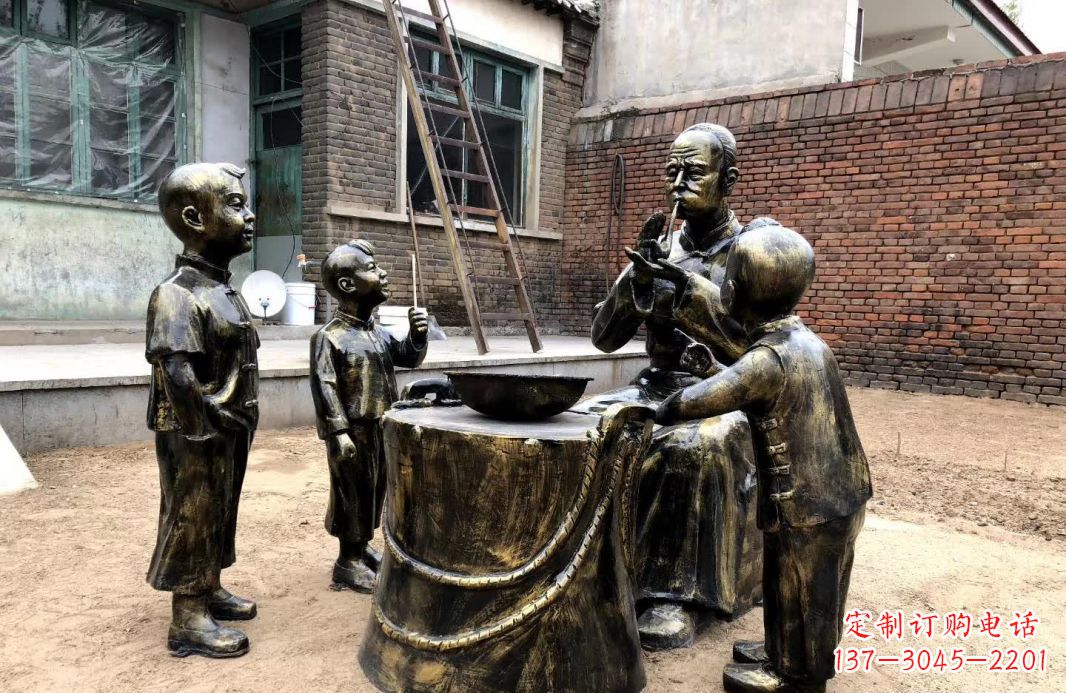 泉州吹糖人民俗铜雕12