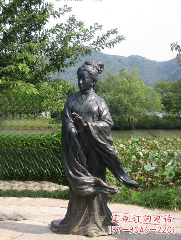 泉州春秋时期著名美女西施铜雕塑像