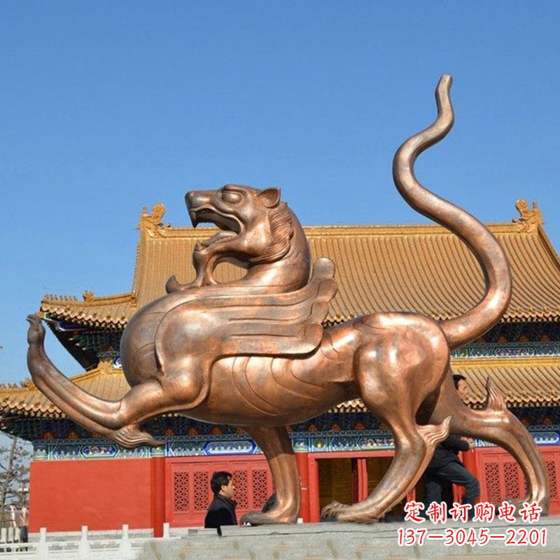 泉州纯铜白虎雕塑-景区园林神兽中国传统文化动物雕塑