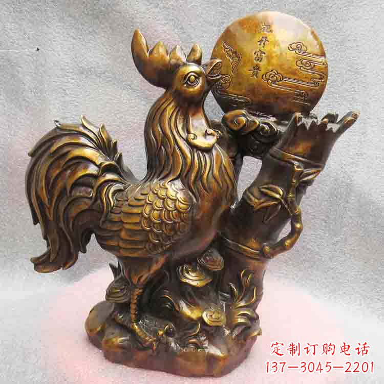 泉州纯铜公鸡雕塑引领生肖动物摆件新风尚