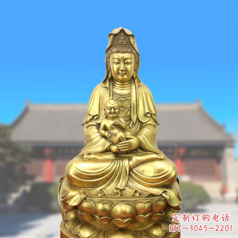 泉州纯铜观音坐像