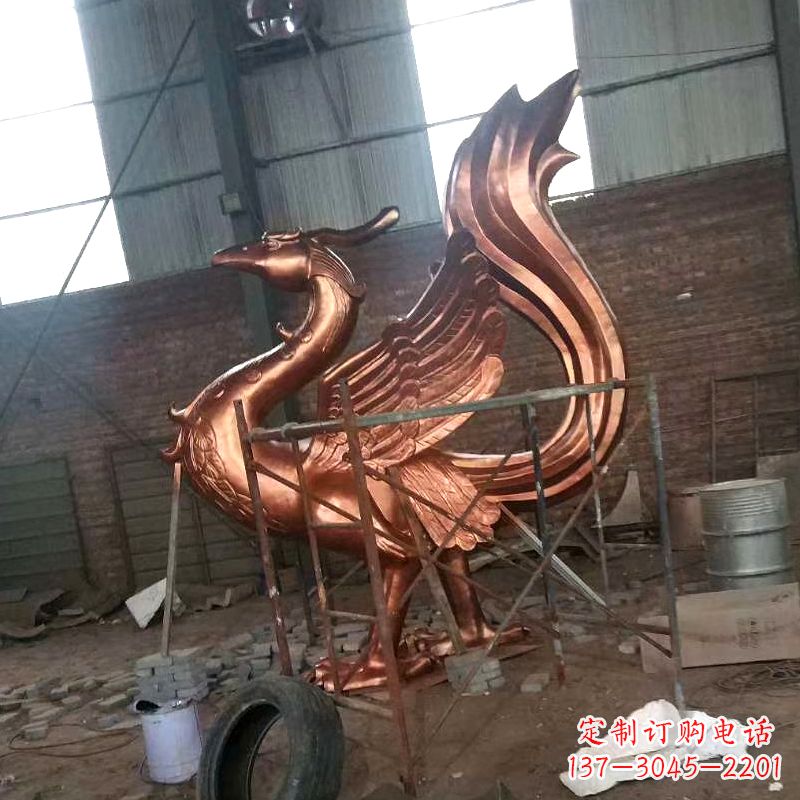 泉州纯铜陵光神君朱雀神兽动物雕塑