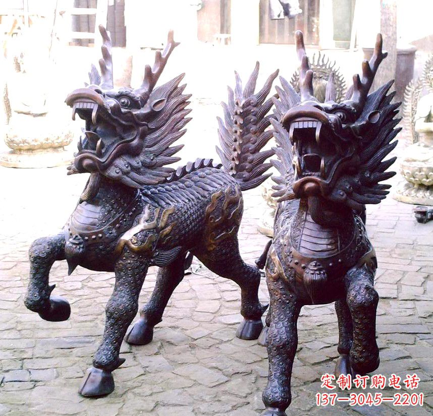 泉州精美纯铜麒麟雕塑