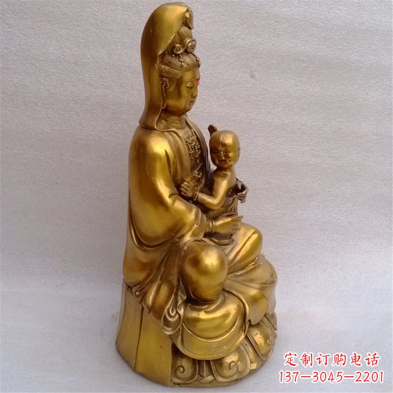 泉州纯铜送子观音雕塑
