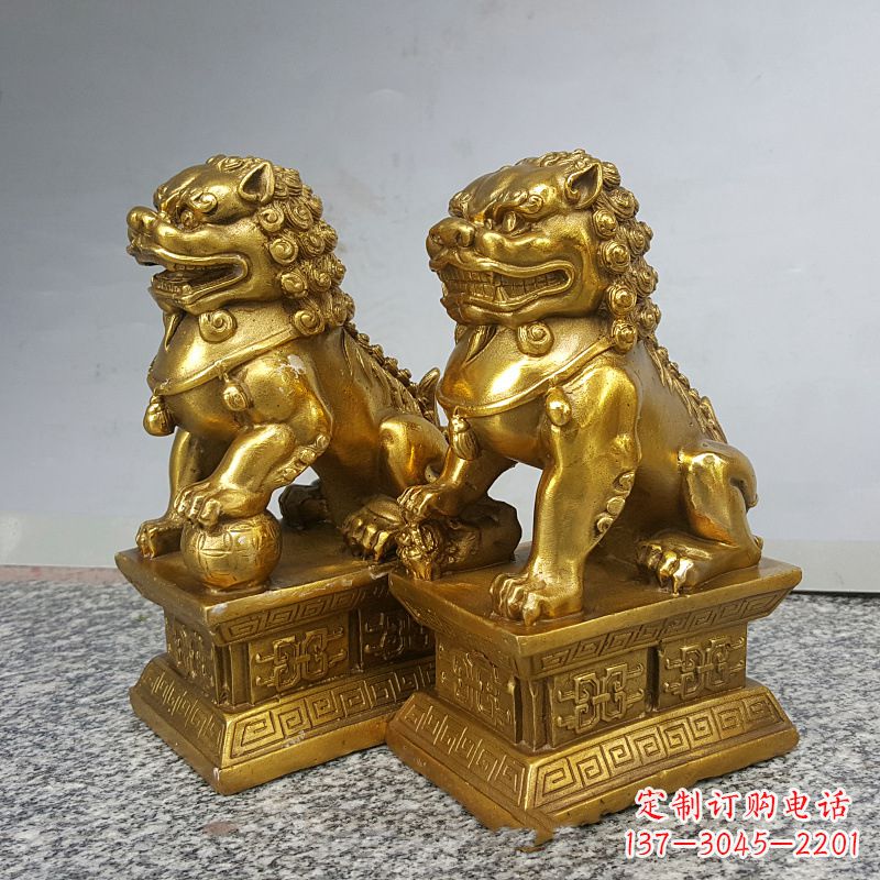 泉州纯铜天安门狮子