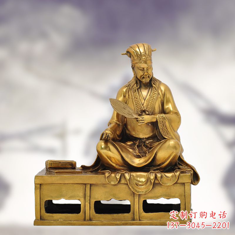 泉州纯铜诸葛亮雕塑象征中国智慧
