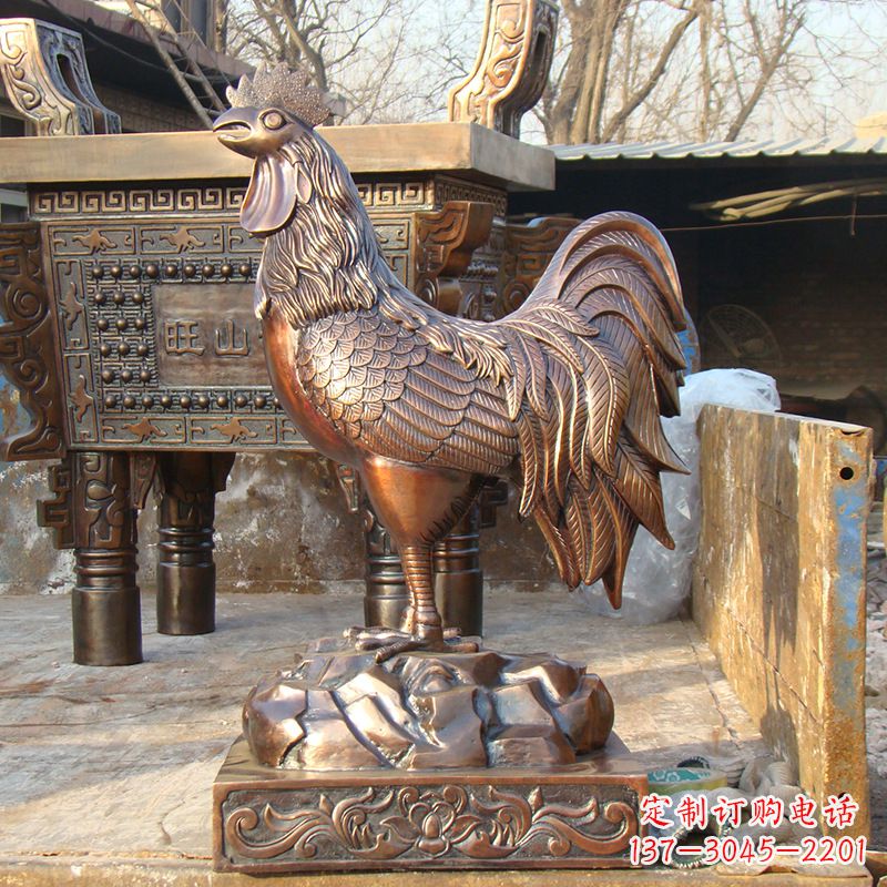 泉州精美纯铜生肖鸡雕塑