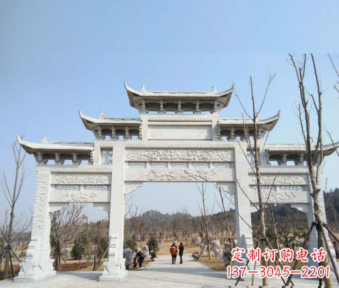 泉州村口三门石雕牌楼 (6)