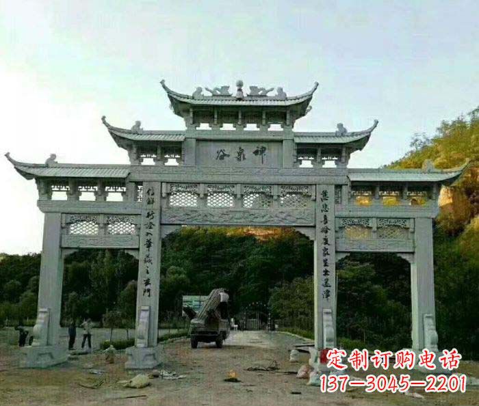 泉州村口三门石雕牌楼 (5)