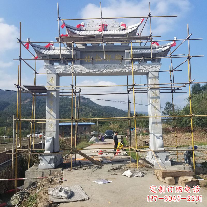 泉州村庄石牌坊雕塑传承民间文化
